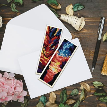 ACRNIGHEET 6 PCS Cross Stitch Bookmark Kit DIY Bookmarks Cross Stitch Kits Stamped Embroidery Bookmarks for Adults Beginners Fantasy Pattern Bookmarks with Instructions Hand Craft Gift, 7.87''x2.36'' - Image 6