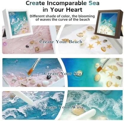 iLAND Crafts for Adults Zen Ocean Resin Art Kit, Creative Teen Crafts Resin Kit for Beginners, Crafting Hobbies for Women, DIY Sea Art Projects for Adults, Unique Beach Themed Gifts for Crafty Crafter - Image 3