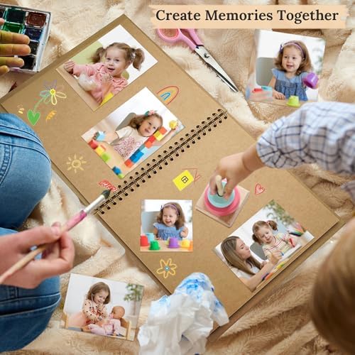 Scrapbook Photo Album 10"x10" 50 Sheets 100 Pages Hardcover Kraft Paper - Image 3