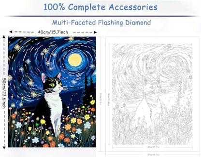 ZTOTZ Paint by Numbers Kit for Adults Cats, Paint by Number Animals,Black cat Paint-by-Number Kits for Adult Gift Home Decor(Black cat 16x20in) - Image 2