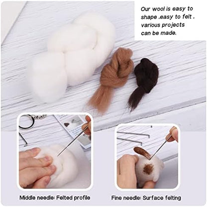 QMNNMA Needle Felting Kits for Beginners, Siamese Cat Wool Felting Kit - Image 5