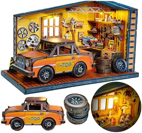 DIY Miniature House Kit Dollhouse Kit for Adults to Build Mini Garage by Flybean-WonderlandinYourHands