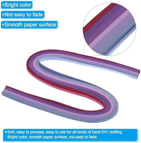 PATIKIL 120pcs Quilling Strips Paper 3/16"(5mm) 21" Origami Paper Quilling Strip for Art DIY Hand Craft Christmas, Purple - Image 3