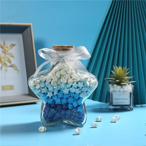 1080 Sheets Origami Star Paper Blue Strips Double Sided Lucky Star Decoration Folding Paper for DIY Hand Art Crafts, Teaching Supplies (blue-1080 sheets) - Image 6