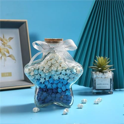 1080 Sheets Origami Star Paper Blue Strips Double Sided Lucky Star Decoration Folding Paper for DIY Hand Art Crafts, Teaching Supplies (blue-1080 sheets) - Image 6