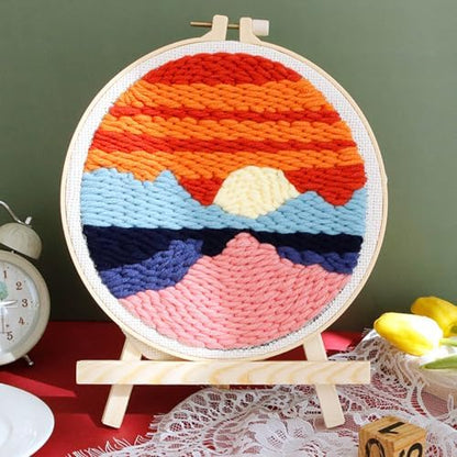 Woohome Punch Needle Kit Included Plastic Hoops, Punch Needle Cloth, Color Yarn and Punch Needle Tools for Adults, Beginners (Lighthouse and Sunset) - Image 3