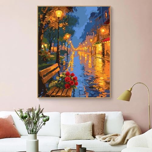 ZRIZQ Paint by Numbers Kit for Adults Beginner,Rose City Street,16x20 - Image 3