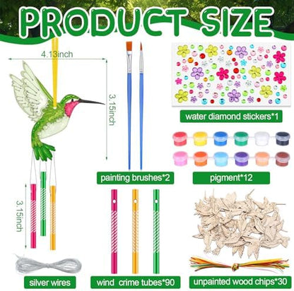 JellyArch Hummingbird 30 Pack DIY Wind Chime Kit Art and Crafts - Image 3