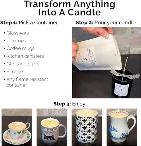 Phoenix Wick Candle Making Kit – Transform Anything Into A Candle – Candle Making Kit with Wick + 14oz Wax (Teakwood) - Image 2