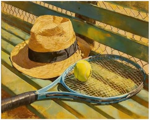 Reivworl Tennis Paint by Numbers Kit for Adults Beginner, 20" Wx16 L Tennis Paint by Number for Adult, Acrylic Painting Kits with Canvas for Gifts and Wall Decor by Reivworl