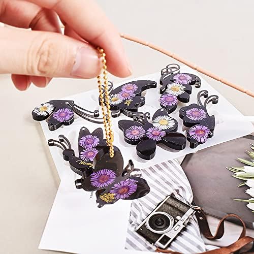 3 Pack Butterfly Silicone Molds for Resin, Various Butterfly Shaped Epoxy Silicone Casting Molds with Hole, Resin Keychain Silicone Molds for Jewelry Making Keychain Decor Crafts - Image 3