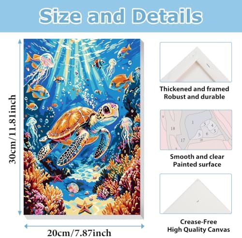 Beach Paint by Number for Adults, Paint by Numbers Kit for Adults 8x12 Inch - Image 4
