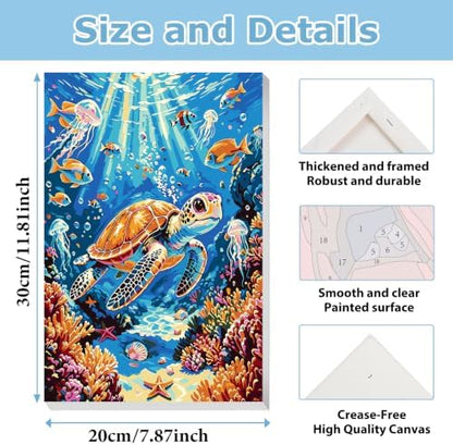 Beach Paint by Number for Adults, Paint by Numbers Kit for Adults 8x12 Inch - Image 4