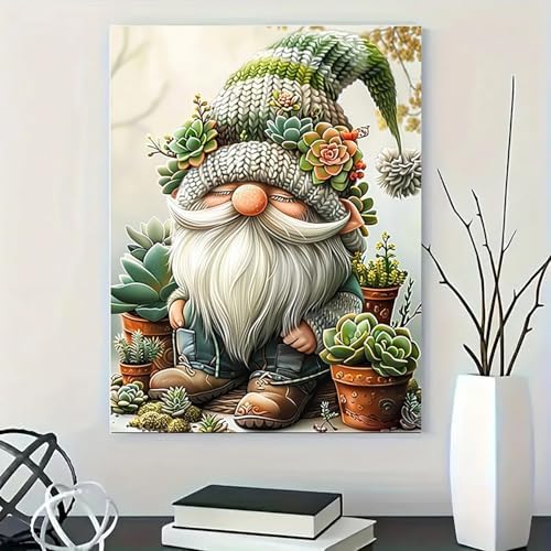 BYGFHLYW Easy Gnome Paint by Numbers Kit for Adults Beginner 16x20 in - Image 6