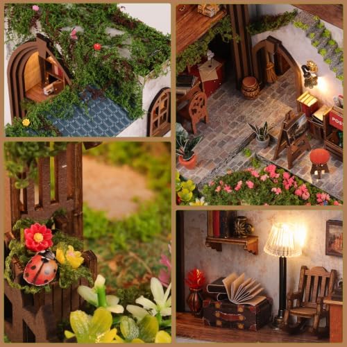Miniature House Kit for Adults, Dollhouse Kit Garden with LED - Image 3