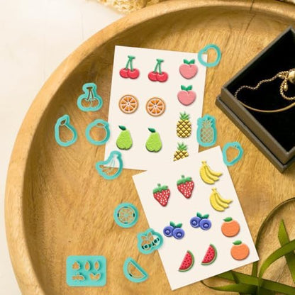 beinkmake 17Pcs Fruit Polymer Clay Cutters Pineapple Clay Earrings Cutters - Image 3
