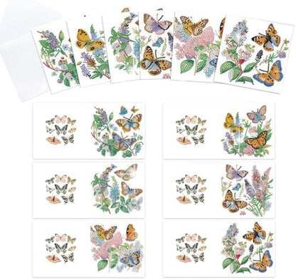 Tontut 6pcs Diamond Painting Kit Greeting Card, Butterfly 5D DIY Diamond Handmade Holiday Greeting Card with Envelope, Christmas Gift Congratulation by Tontut