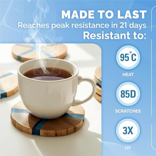 Craft Resin Crystal Clear Epoxy Resin Kit - Food Safe, UV Resistant - 64 Oz - Image 4