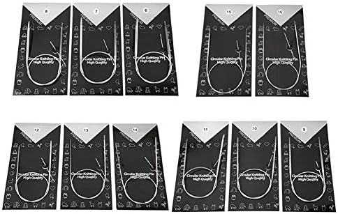 11Pcs Circular Knitting Needles Set, Stainless Steel Weave Needles for Beginners Experienced Crochet Lovers 5mm 4.75mm 4.5mm 4mm 3.5mm 3mm 2.5mm 2.25mm 2mm 1.75mm 1.5mm(43cm) by GLOGLOW