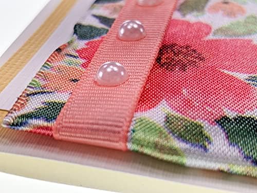 Ribbon Storage, DIY Greeting Card Kit Ribbon Cards Handmade DIY Card Kits Card Making Kit, Thank You & Birthday Cards Card Kit for 10 Project Card (Coral Flowers & Pearls) - Image 4