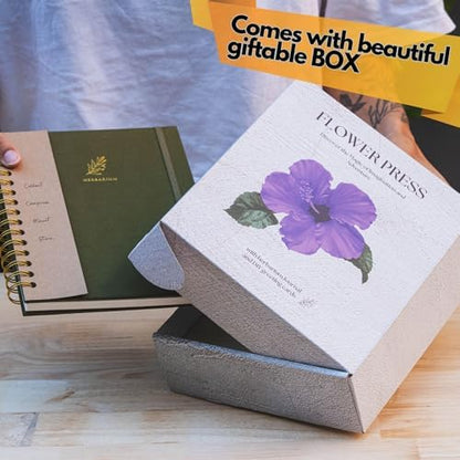 WOKK Flower Press Kit with Herbarium Journal – Wooden Botanical Press for Adults & Teens, Pressed Flower Crafts & Wedding Bouquet Preservation - Image 3