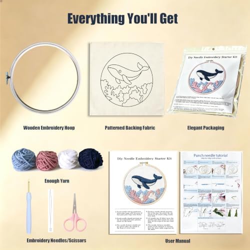 AohaiNova Punch Needle Kit for Adult Beginners, Punch Needling Set Elephant - Image 3