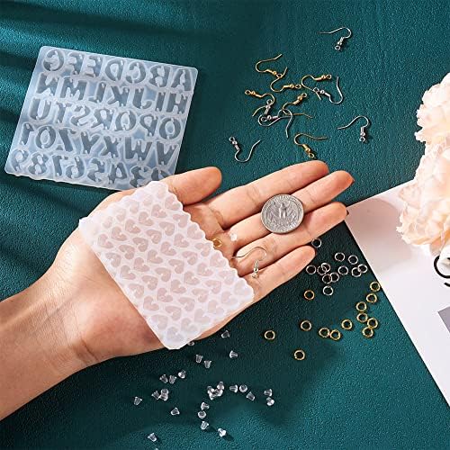 KISSITTY Letter Number Earring Silicone Molds Alphabet Number Heart Pendant Resin Casting Molds Earring Making Kit for Adults UV Resin Jewelry Crafts Arts Key Chains Necklaces - Image 4