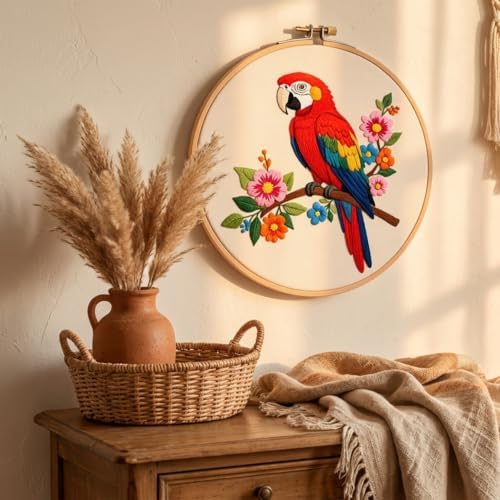 Nuberlic Parrot Embroidery Kit for Beginners, Animal Cross Stitch Kit - Image 6