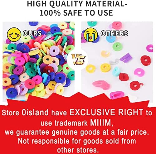 MIIIM 3600 PCS 10 Strands Polymer Clay Beads for Jewelry Making, Vinyl Heishi Beads 6mm for Surfer Bracelets Necklace Making (Memory) - Image 5
