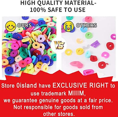 MIIIM 3600 PCS 10 Strands Polymer Clay Beads for Jewelry Making, Vinyl Heishi Beads 6mm for Surfer Bracelets Necklace Making (Memory) - Image 5