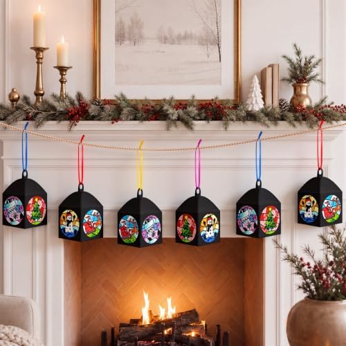 Maitys 16 Sets Christmas Snowman Paper Lantern Suncatcher Craft Kits - Image 5