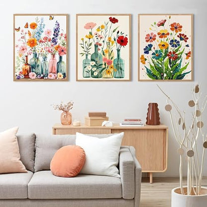 Yunruily 3 Pack Flowers Adult Paint by Numbers - Paint by Number kit for Adults,Flowers Paint by Number Adult for Gifts Home Wall Decor 12x16inch - Image 7
