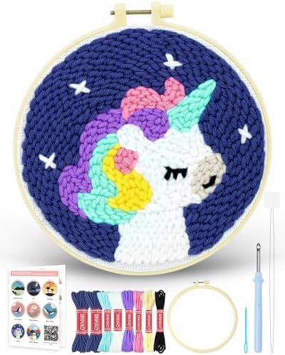 FIVEIZERO Yarn Punch Needle Craft Kit for Beginners,Unicorn Needle Punch Kit by FIVEIZERO