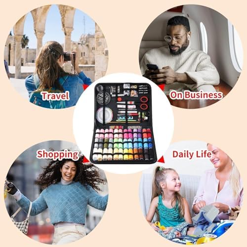Sewing Kit for Adults, 183PCS Needle and Thread Kit with Basic Sewing Supplies and Accessories for Travel Small Fixes, Emergency Repairs, Beginners, Starter - Image 4