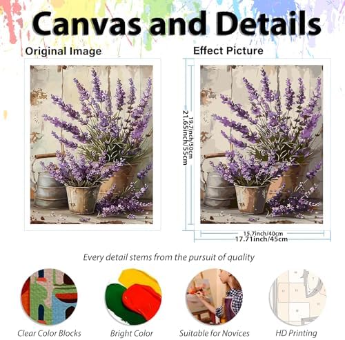 Paint by Numbers Kit for Adults Flower, Paint by Number for Adults 16x20 in - Image 4