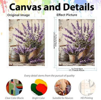 Paint by Numbers Kit for Adults Flower, Paint by Number for Adults 16x20 in - Image 4