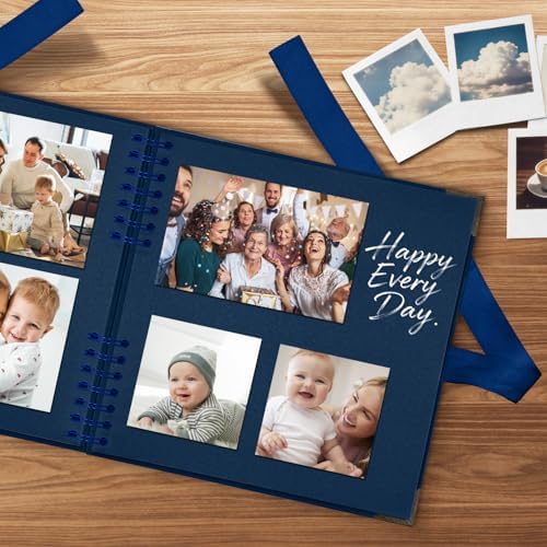 Scrapbook Album 8x8 Inch - 40 Pages Hardcover Kraft Paper Photo Album, Memory Book for Wedding, Anniversary, Family, Christmas, Baby Shower, Ideal for Preserving Precious Moments - Image 3