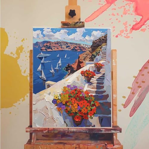 Paint by Numbers Kit for Adults Beginner, Boat Paint by Numbers Flower, DIY Easy Acrylic Watercolor Oil Painting Kit with Brushes, Arts and Crafts for Adult for Home Wall Decor, Gifts 28x38 in P-16 - Image 3