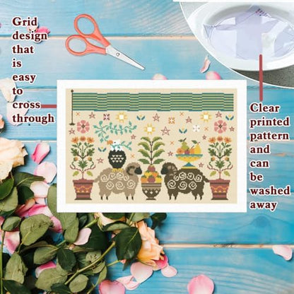 FREEBLOSS 11CT Cross Stitch Kit Stamped Cross Stitch Craft Kit with Stitching Guide for Beginners Folk Painting Embroidery Set Crossstitch Wall Hanging Set 13.8x19.7inch - Image 3