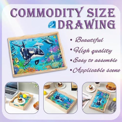 EWJRNSF Diamond Art Kits for Adults Wooden Serving Trays with Handles - Image 3