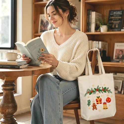 Nuberlic Christmas Embroidery Tote Bag Kit for Beginners - Image 6