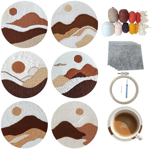 57lilina 6pcs Landscape Coaster Punch Needle Kit for Beginners & Adults by Unknown