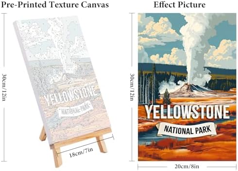 4 Pack Framed Paint by Numbers Kit for Adults with Wooden Easel 8x12 Inch - Image 3
