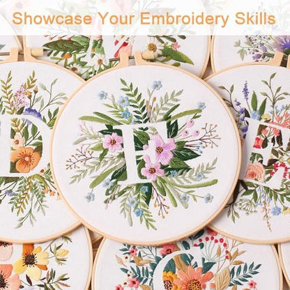 Harimau Letter F Pattern Embroidery Kit for Adult Beginners, Complete Starter Pack with 1 Hoop, Needles, Instruction Guide & Embroidery Stitch Video Tutorials - Image 7