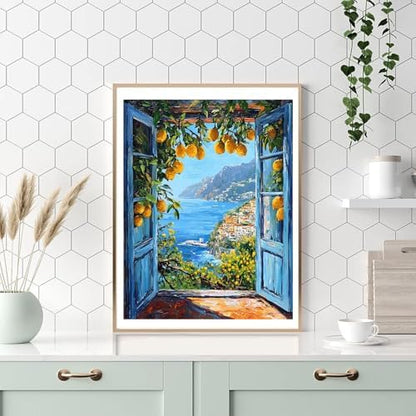 HITO Paint by Numbers Kit for Adults Seaside Scenery 16x20 Inch Frameless - Image 5