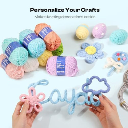 Caydo Aluminum Craft Wire & Acrylic Yarn Skeins Kit for iCord Beginners - Image 4