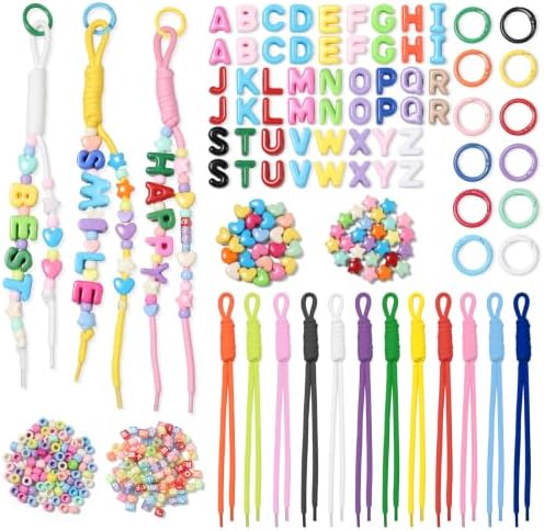 Paracord Acrylic Letter Beads 326 PCS DIY Bag Charms Keychain Making Kit by Cathie+Moochie