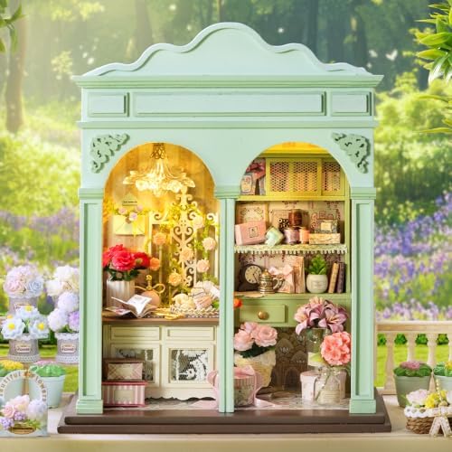 DIY Miniature Dollhouse Kit, 1:24 Scale Handmade Craft Model Floral Reverie, Creative 3D Wooden Puzzle Building Set for Adults, Compact Home Decor Gift by ESTUSR
