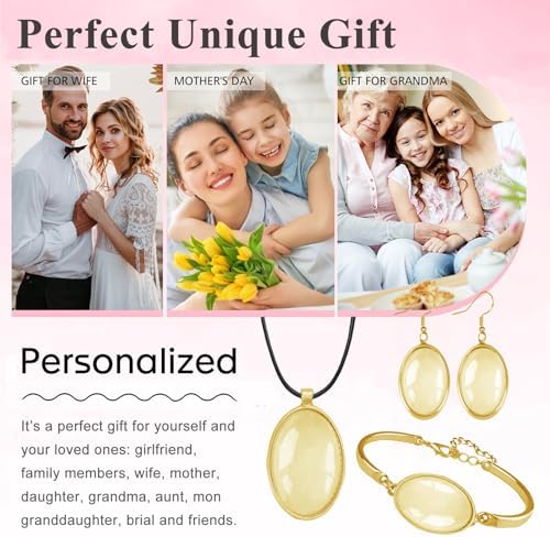 J6QIHANG Pendant Trays Set with Glass Cabochon for Jewelry Making, Oval - Image 6