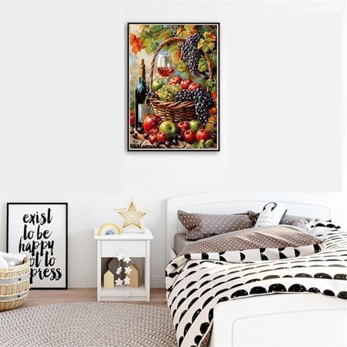 Jiqinsiye Adults Paint by Number Kits,Fruit Basket Painting by Number Kits on Canvas,Large Color by Numbers Adult Watercolor Gifts for Friends Wall Decor - Image 6